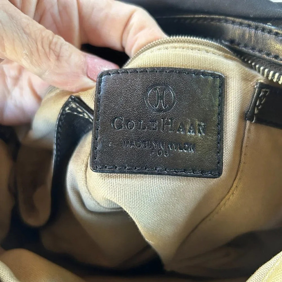 Cole Haan Black Leather and Canvas Handbag - Picture 2 of 12